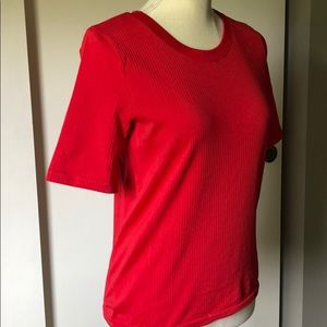Athleta Bold Red Short Sleeve Top Medium
